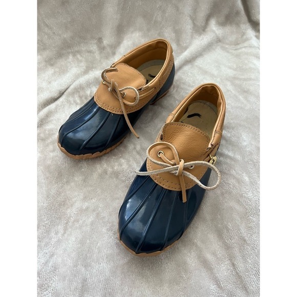 Vintage Women’s Sporto Ellen Gum Shoe Rubber with Leather Upper Navy Size 7 - Picture 2 of 6